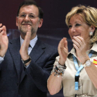 Rajoy y Aguirre, en la clausura del XV Congreso regional del PP en Madrid.