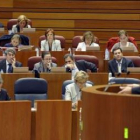 Un momento de uno de los debates del Pleno celebrado ayer en las Cortes autonómicas.