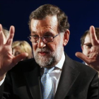 El presidente del Gobierno en funciones, Mariano Rajoy, en un acto del PP en Valladolid, el pasado viernes.