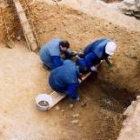 Un momento de la excavación que se desarrolló en el solar del número 11 de la calle Los Sitios