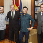 Velasco, Silván, Casado y García-Prieto, en el Ayuntamiento. JESÚS