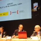 Roberto Sánchez, Jesús Banegas y Víctor Izquierdo, ayer en la clausura del Enise.