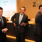 Alfonso Martínez, director general de Cilsa; Sixte Cambra, presidente de Port de Barcelona, e Ismael Clemente, consejero delegado de Merlin Properties.