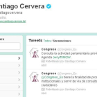 Twitter del exdiputado del Partido Popular Santiago Cervera.