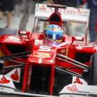 Fernando Alonso, durante la sesión de entrenamientos.
