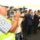 De derecha a izquierda, José Blanco, acompañado del delegado del Gobierno en Galicia, Louro, y el di