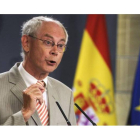 Herman Van Rompuy, durante su intervención en el Palacio de la Moncloa de Madrid el pasado mes de agosto.