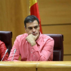 El líder del PSOE, Pedro Sánchez, este martes en el Senado.
