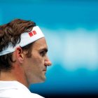 Roger Federer, durante su victoria en segunda ronda de Australia.