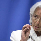 La directora gerente del FMI, Christine Lagarde, durante una conferencia en Washington, el lunes.
