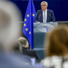 El presidente de la Comisión Europea, Jean-Claude Juncker, preside el debate del estado de la Unión hoy, en Eurocámara en Estrasburgo