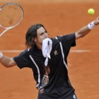 David Ferrer celebra su victoria ante el australiano Lleyton Hewitt