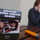Ejemplo de cómo serán las cajetillas de tabaco en Australia.