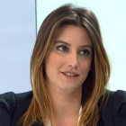 Imagen de la candidata en la entrevista con la candidata de Ciudadanos por Sevilla en Canal Sur.