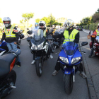 Motoristas que participaron en la protesta para mejorar la seguridad en la carretera.