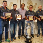 Los cuatro integrantes del Santa Ana con Emilio Orejas. DL