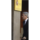 Acebes, a su llegada a la sede de la Audiencia Nacional.