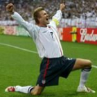 David Beckham celebra eufórico la consecución de un gol