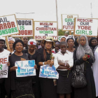 Mujeres nigerianas se manifiestan contra el Gobierno.