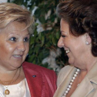 La presidenta de la AVT visitó ayer a la alcaldesa de Valencia, Rita Barberá.
