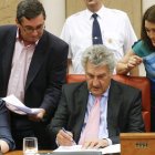 Celia Villalobos, José Luis Centella, Jesús Posada y Soraya Rodríguez, en la reunión de ayer.