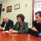 Pablo Linares, Guillermo García, María Eugenia Alba y Fidentino Reyero, ayer en Carracedelo.