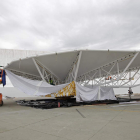 Preparativos de las instalaciones en el aeródromo de Cuatro Vientos.