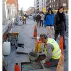 Tras más de un mes paradas, las obras volvieron ayer.