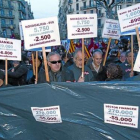 Manifestación de empleados de banca en Barcelona en el 2013 contra los recortes de plantilla.