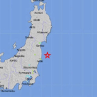Imagen que muestra el mapa donde se registró el terremoto. EFE