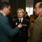 María Marcos y mandos militares.