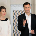 Asma y Bashar el Asad, en un acto en Damasco, en marzo.