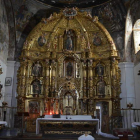 Retablo mayor de la iglesia de Campazas tras los trabajos de conservación y limpieza.