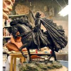 La estatua -en la imagen una maqueta- es obra de Martín de Vidales. Mide 5,40 metros de altura