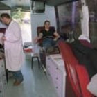 La unidad móvil de la Hermandad de Donantes de Sangre durante una extracción en el Campus