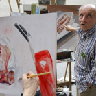 El pintor Antonio López, ayer, en la ciudad de Ávila.
