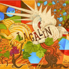 Ilustración realizada por Sebastià Martí para la etiqueta del vino Lagalin. GALLINA DE PIEL