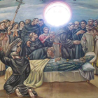 En el mural del ‘Entierro de San Agustín’, en la iglesia de Nuestra Señora de la Consolación, Vela Zanetti se pintó a sí mismo y a algunos de sus amigos. ARCHIVO