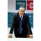 El presidente del sindicato independiente Csica, en la sede.