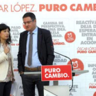 Ana Redondo y Óscar López en la presentación de la candidatura a las Cortes por Valladolid.