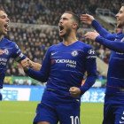 Hazard, la estrella del Chelsea, celebra uno de sus goles.