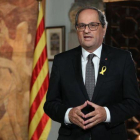 El president Torra durante el mensaje institucional con motivo de la Diada Nacional de Cataluña.