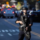 La policía bloquea una calle tras el tiroteo en Nueva York.