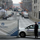 La policía mantiene cortada la calle que conduce al edificio de la Unión Europea, este miércoles en Bruselas.