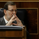 Mariano Rajoy, en su escaño del Congreso, el pasado 2 de julio.