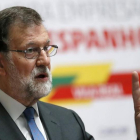 Mariano Rajoy, este martes 30 de mayo, durante un foro empresarial celebrado en la localidad portuguesa de Vila Real, en el marco de la XXIX cumbre luso-española.