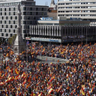 Vista general de la concentración de ayer en la plaza de Colón de Madrid. JAVIER LIZÓN