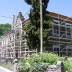 La escuela de Soto, durante las obras de estos días