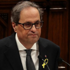 Quim Torra durante su discurso ante los diputados.