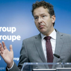 El presidente del Eurogrupo, Dijsselbloem, da explicaciones sobre la cuestión griega.